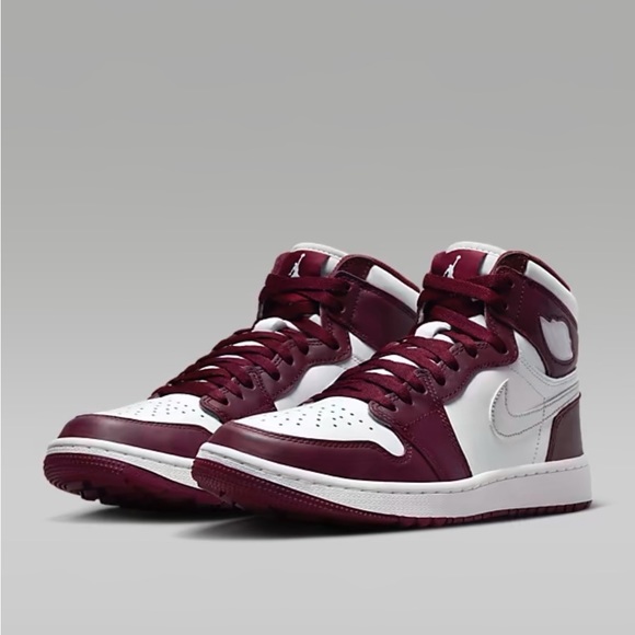 Air Jordan 1 High G Men’s size 14 Golf shoes. White/Bordeaux/Metallic Silver - Picture 3 of 8